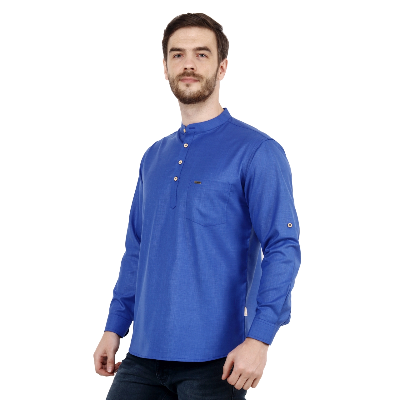 Mens U. Blue Short Kurta Manufacturer in Delhi, Mens U. Blue Short